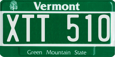 VT license plate XTT510