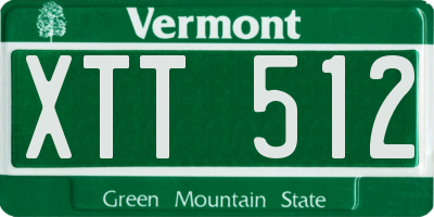 VT license plate XTT512