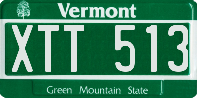 VT license plate XTT513
