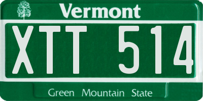 VT license plate XTT514