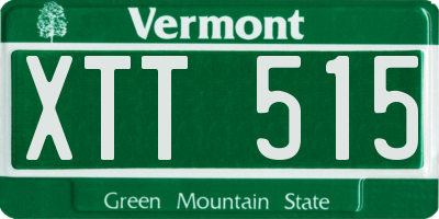 VT license plate XTT515