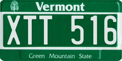 VT license plate XTT516