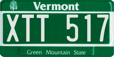 VT license plate XTT517