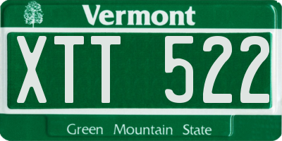 VT license plate XTT522