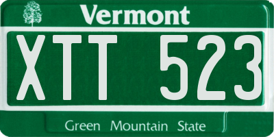 VT license plate XTT523