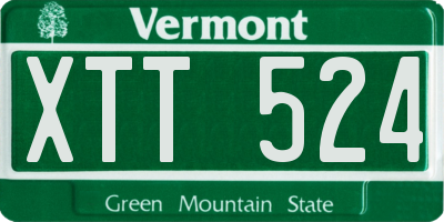 VT license plate XTT524