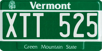 VT license plate XTT525