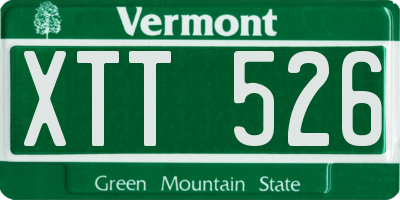 VT license plate XTT526