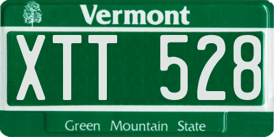 VT license plate XTT528