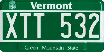 VT license plate XTT532