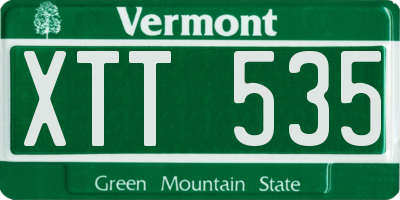 VT license plate XTT535