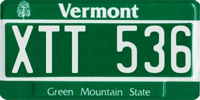 VT license plate XTT536