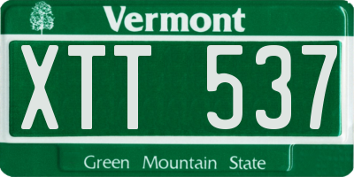 VT license plate XTT537