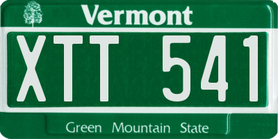 VT license plate XTT541
