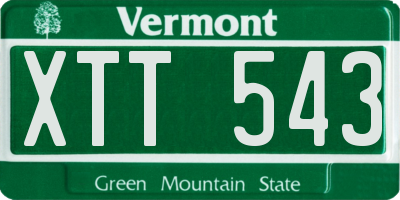 VT license plate XTT543