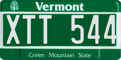 VT license plate XTT544