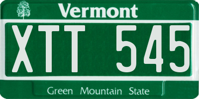 VT license plate XTT545