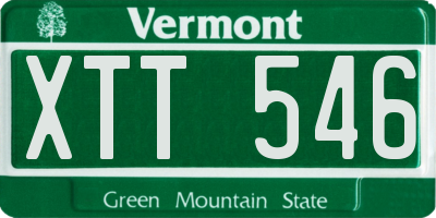 VT license plate XTT546