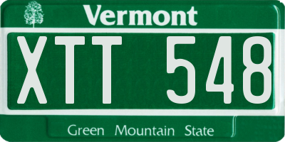 VT license plate XTT548
