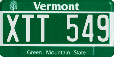 VT license plate XTT549