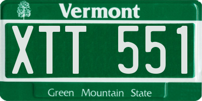 VT license plate XTT551