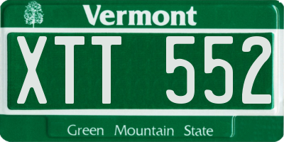 VT license plate XTT552