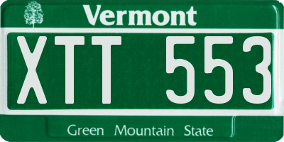 VT license plate XTT553