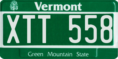 VT license plate XTT558