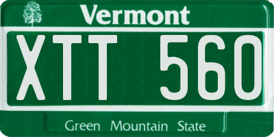 VT license plate XTT560