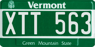 VT license plate XTT563