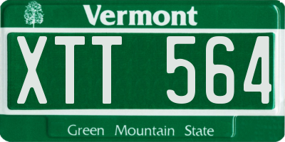 VT license plate XTT564