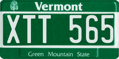 VT license plate XTT565