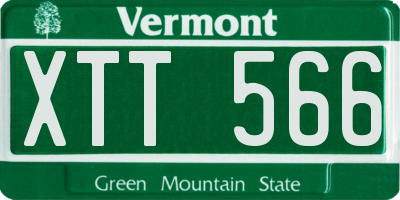VT license plate XTT566
