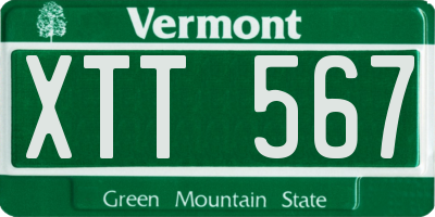 VT license plate XTT567
