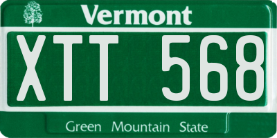 VT license plate XTT568