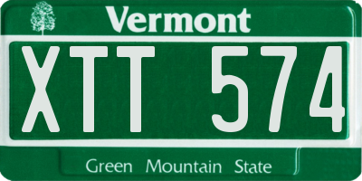 VT license plate XTT574