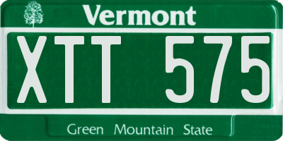 VT license plate XTT575