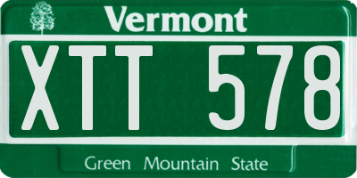 VT license plate XTT578