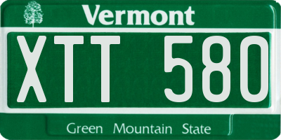 VT license plate XTT580