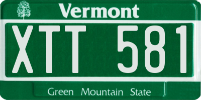 VT license plate XTT581