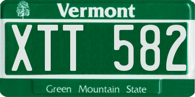 VT license plate XTT582