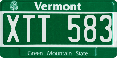 VT license plate XTT583