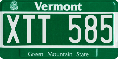VT license plate XTT585