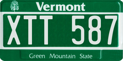 VT license plate XTT587