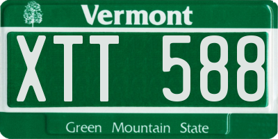 VT license plate XTT588