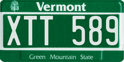 VT license plate XTT589
