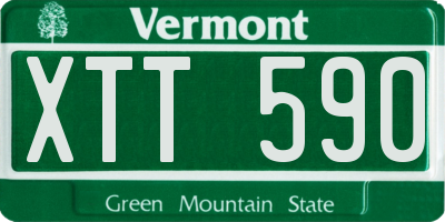 VT license plate XTT590