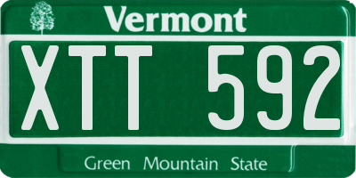 VT license plate XTT592