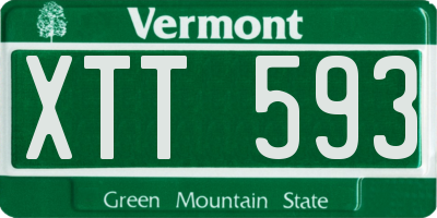 VT license plate XTT593