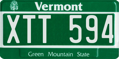 VT license plate XTT594